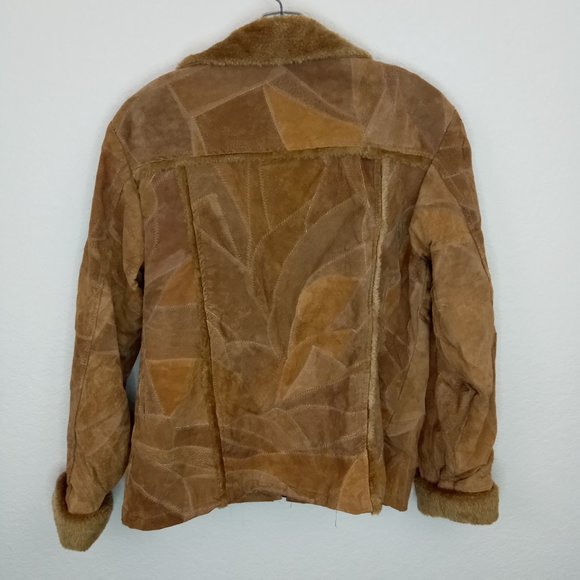 Leather Works Tan Suede Leather Faux Fur Jacket - Picture 8 of 13